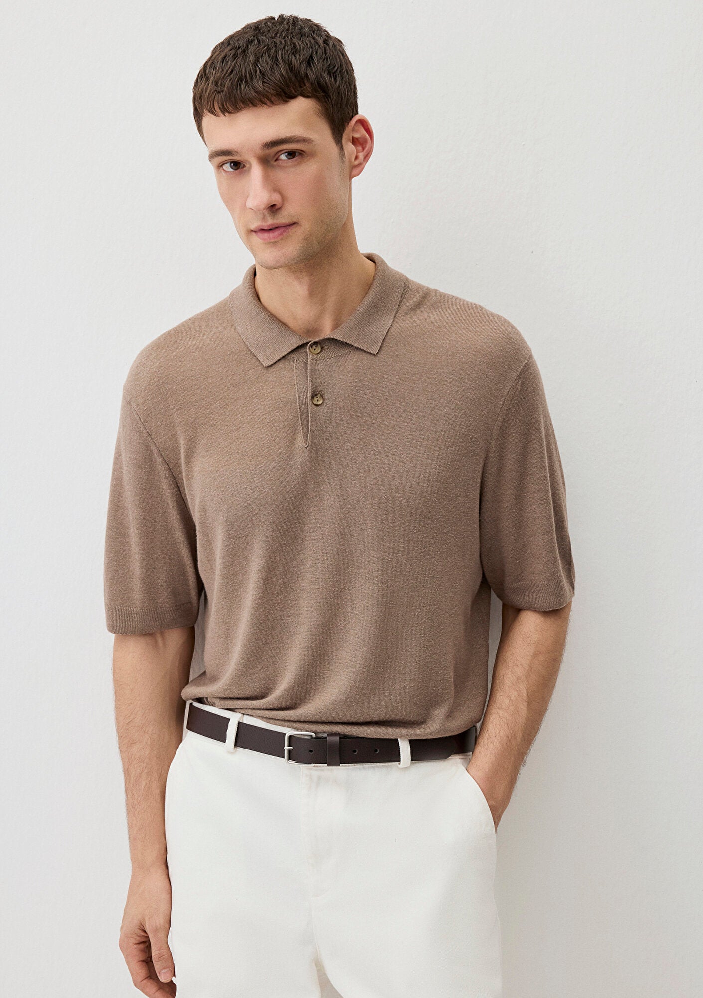 Beige Polo Sweater