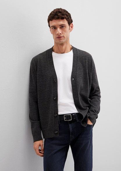 Wool Mix Anthracite Cardigan