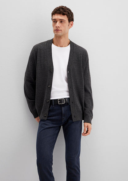 Wool Mix Anthracite Cardigan