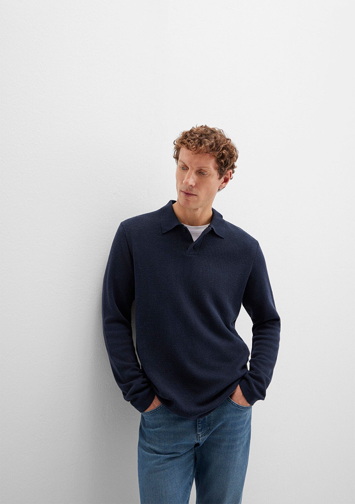 Navy Knit Polo