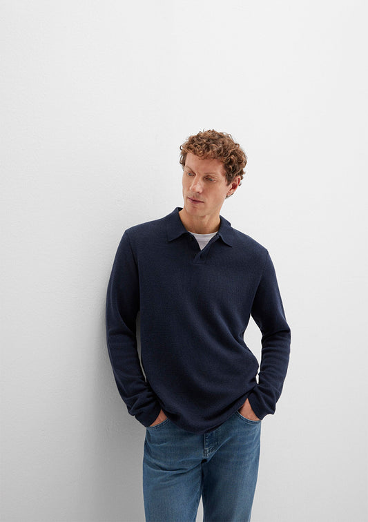Navy Knit Polo