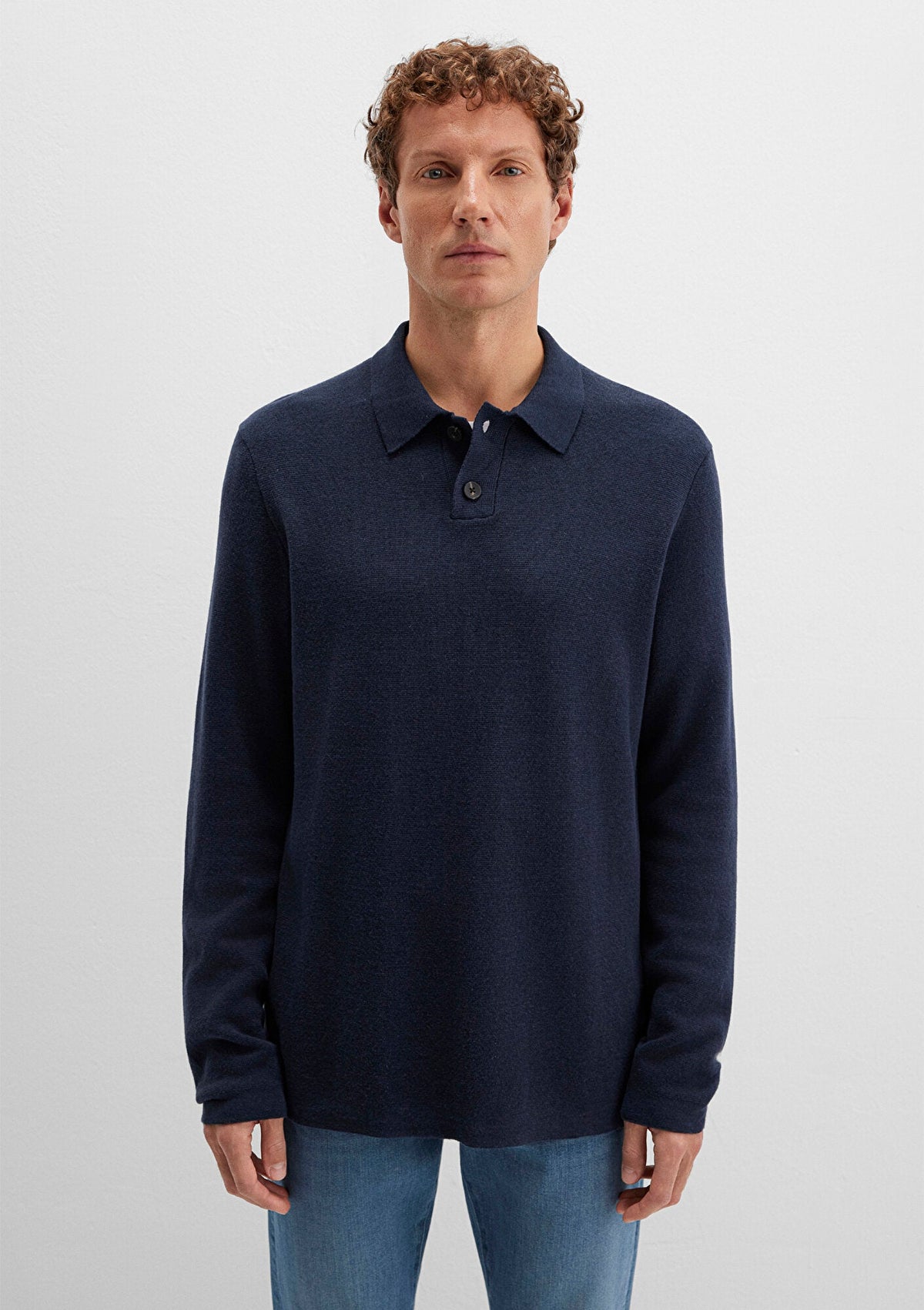 Navy Knit Polo