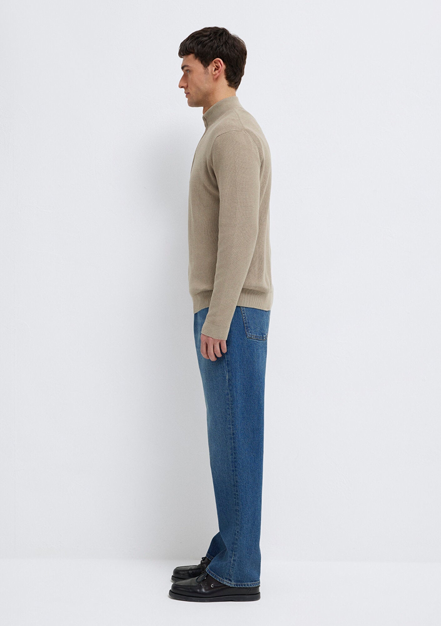 Half Zip Brown Sweater