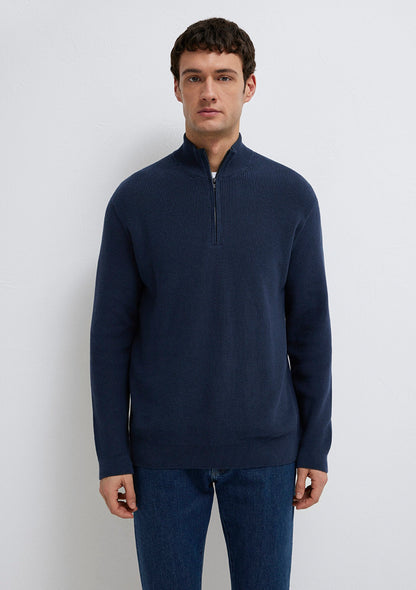 Half Zip Navy Sweater