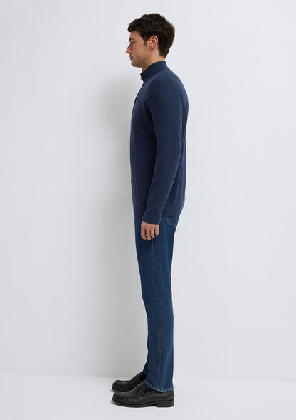 Half Zip Navy Sweater