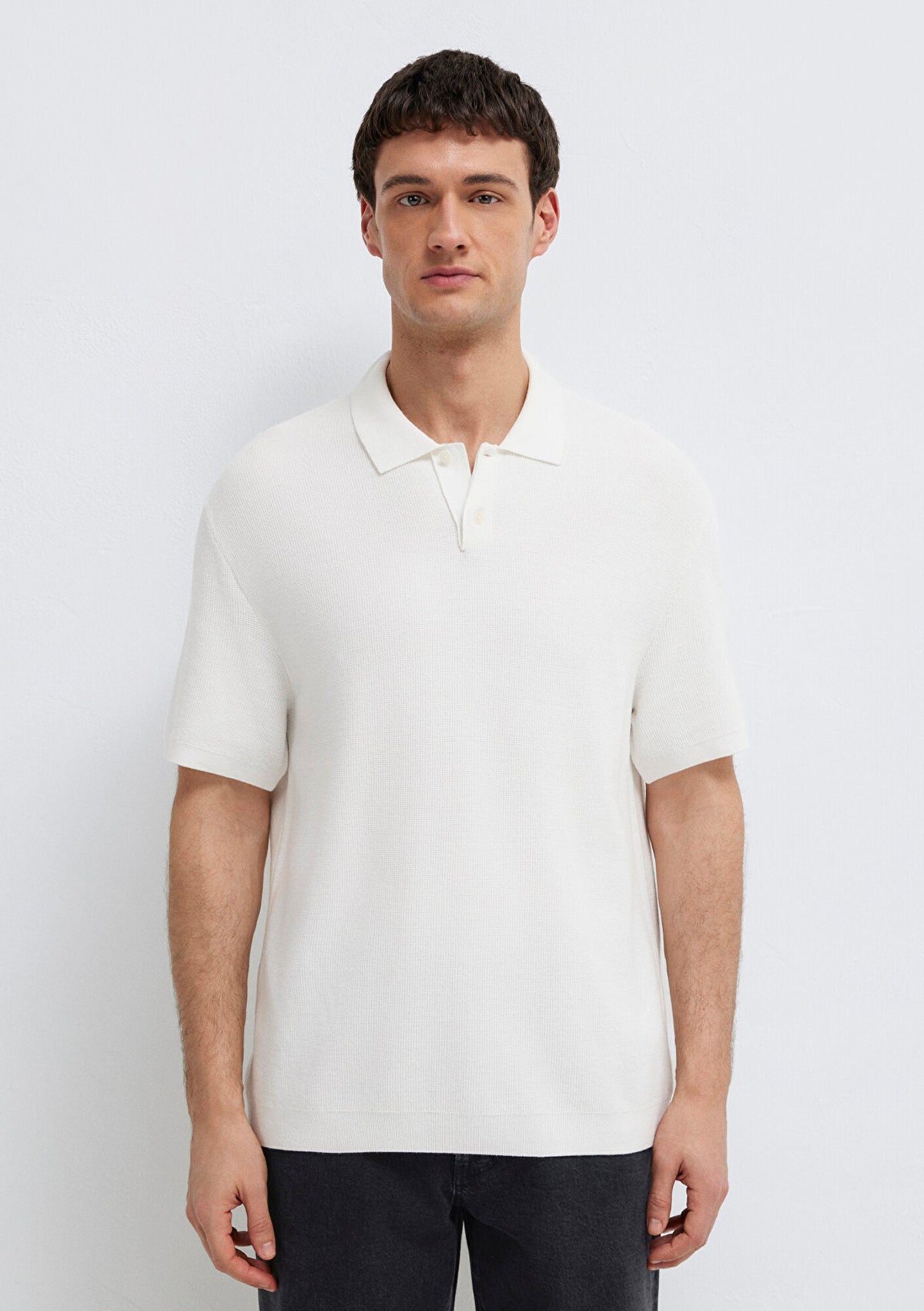 Ecru Knit Polo