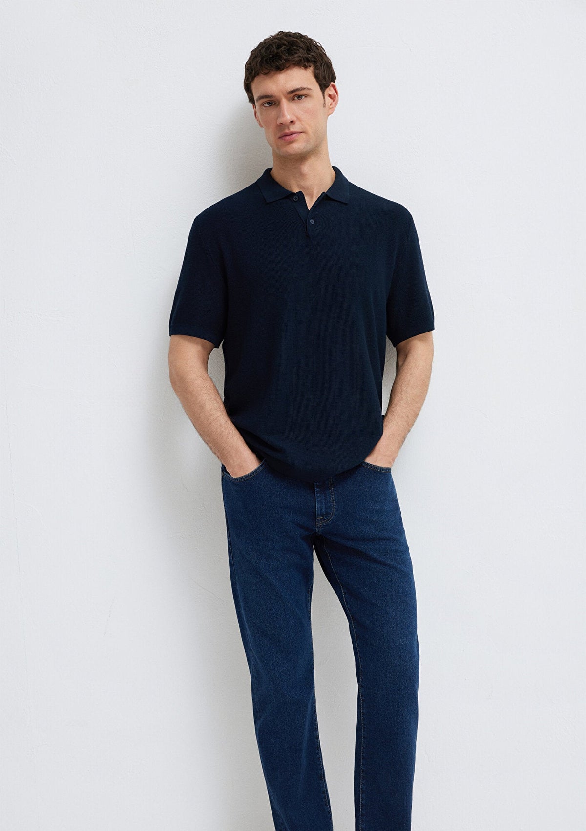 Navy Knit Polo