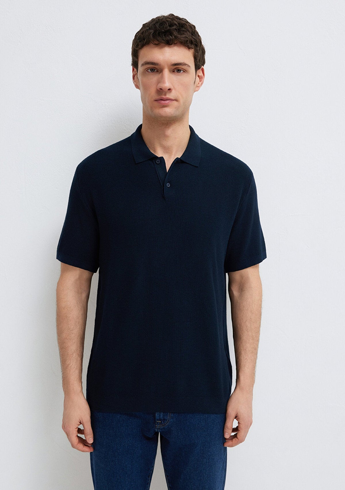 Navy Knit Polo