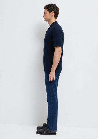 Navy Knit Polo