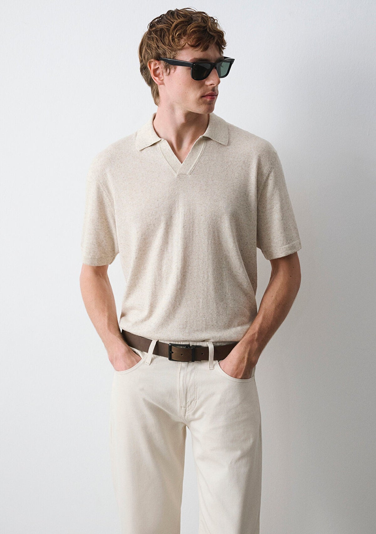 Grey Knit Polo