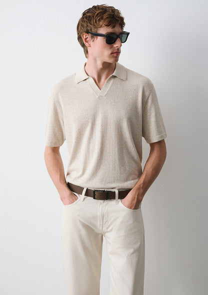 Grey Knit Polo