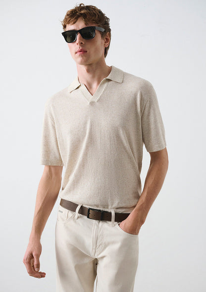 Grey Knit Polo