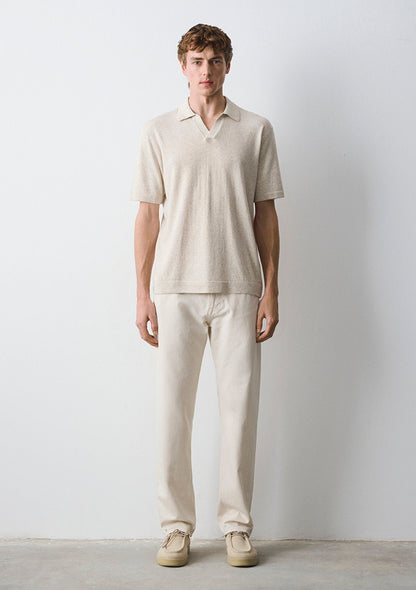 Grey Knit Polo