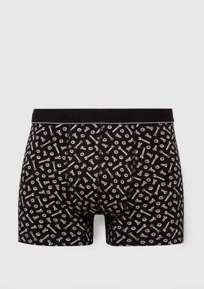 Printed Black Boxers