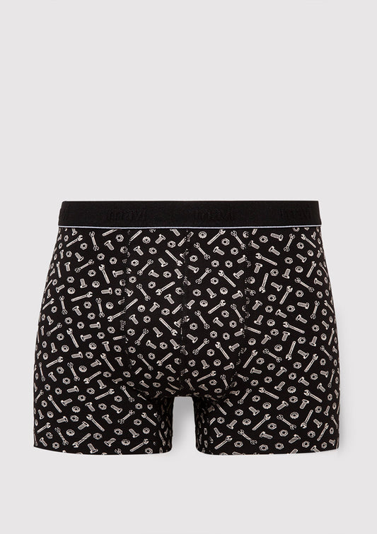 Printed Black Boxers