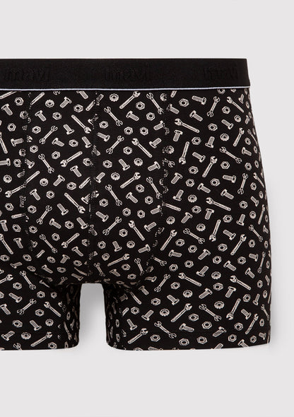 Printed Black Boxers
