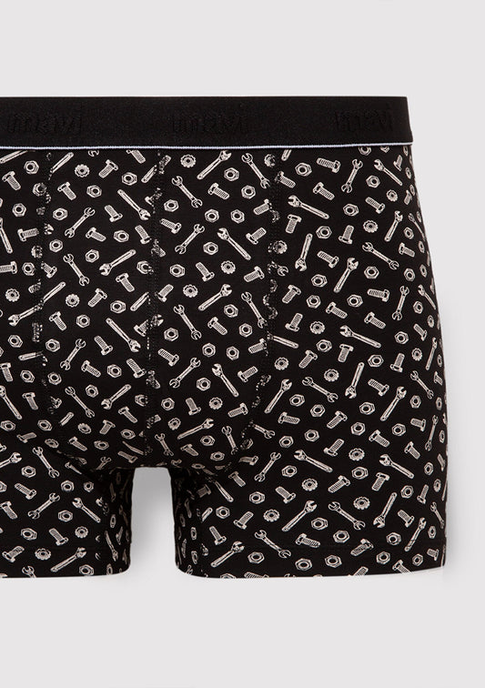 Printed Black Boxers