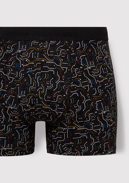 Printed Black Boxers