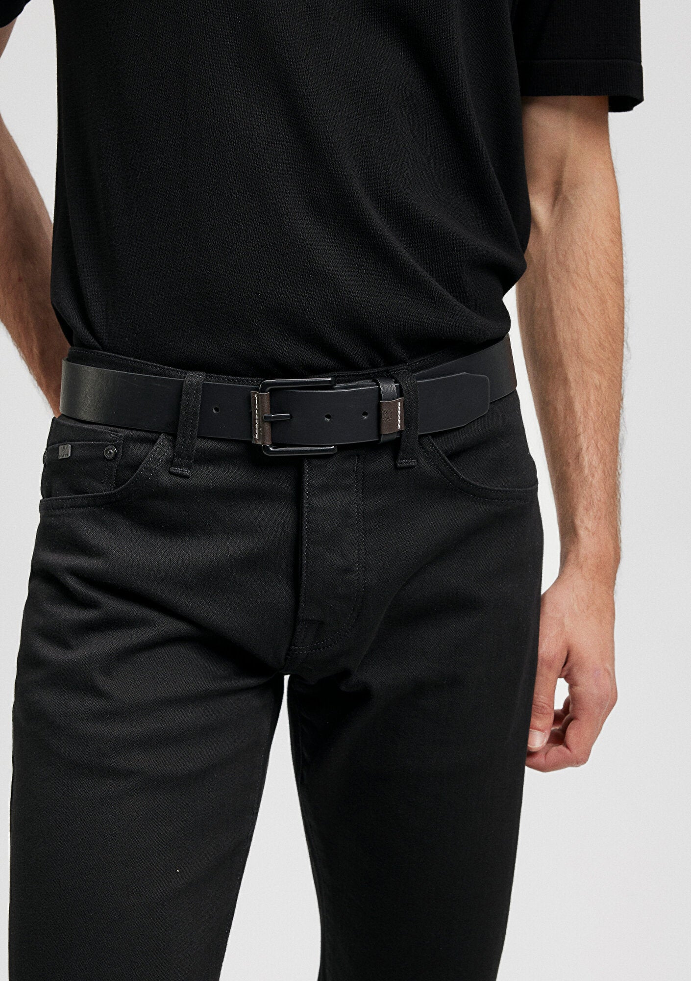 Black Faux Leather Belt