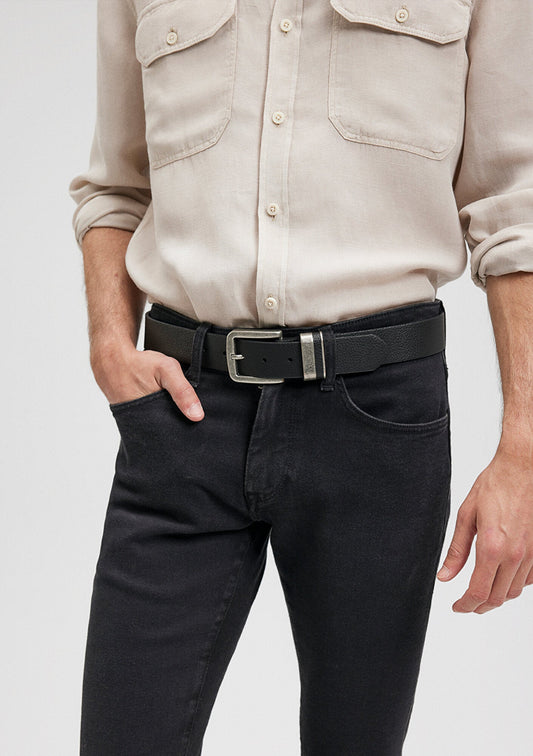 Black Faux Leather Belt