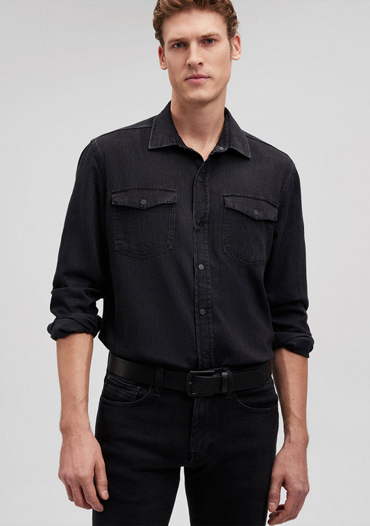 Black Faux Leather Belt