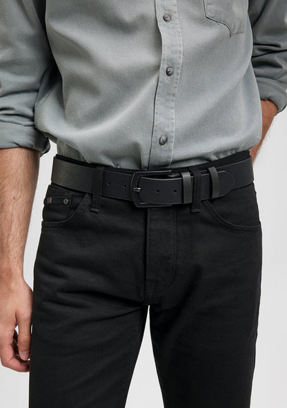 Black Faux Leather Belt