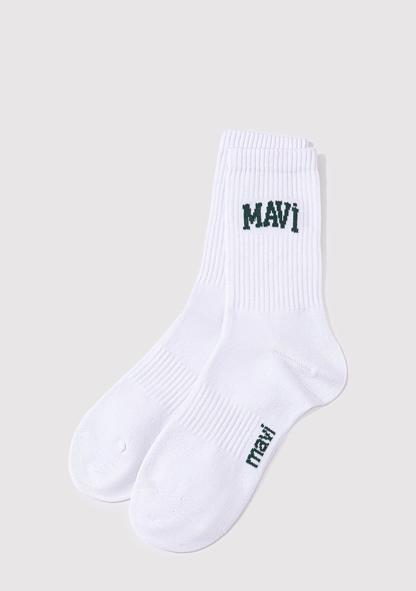 Mavi Logo Printed White Socket Socks