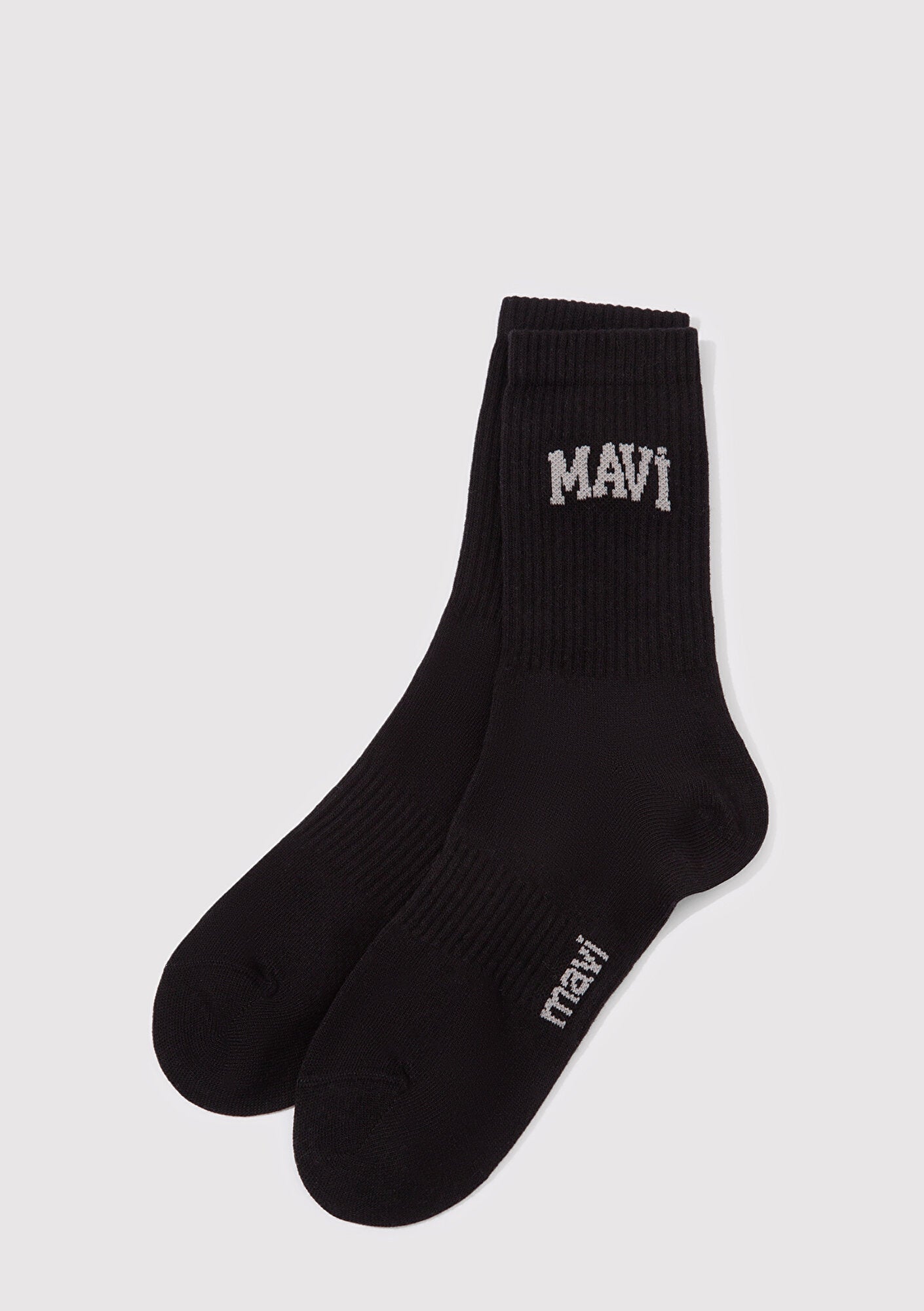 Mavi Logo Printed Black Socket Socks