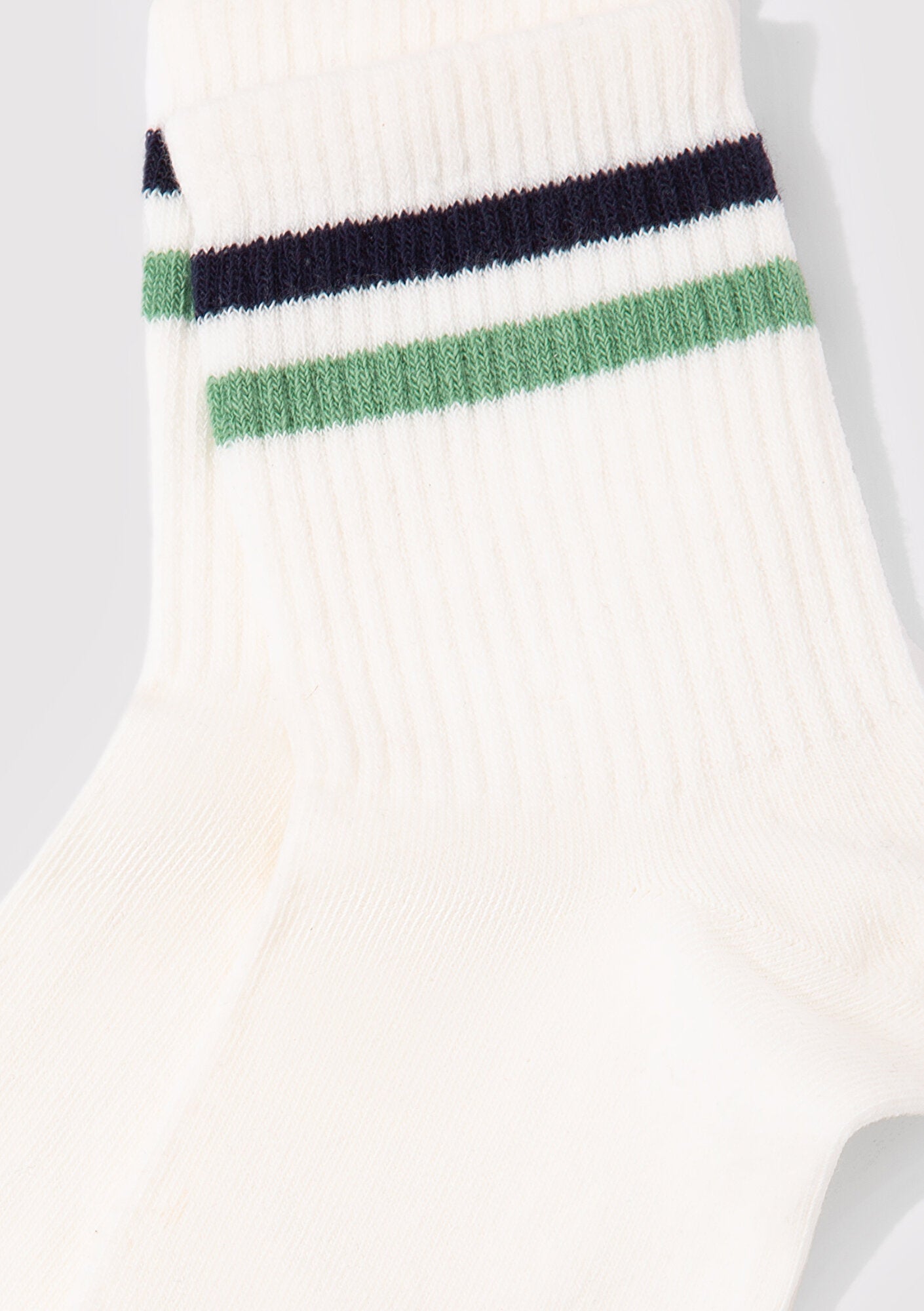 Striped Detailed Ecru Socket Socks