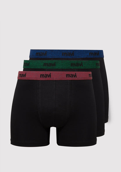 Triple Pack Black Basic Boxers Set