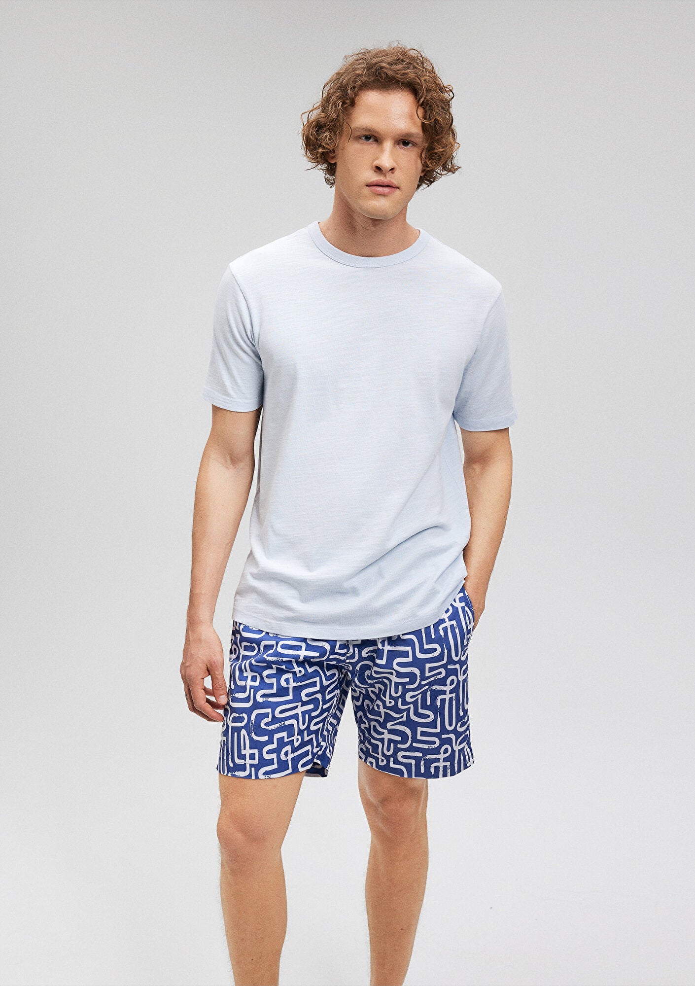 Printed Blue Swimshorts