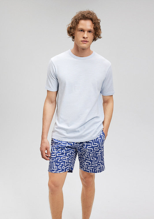 Printed Blue Swimshorts