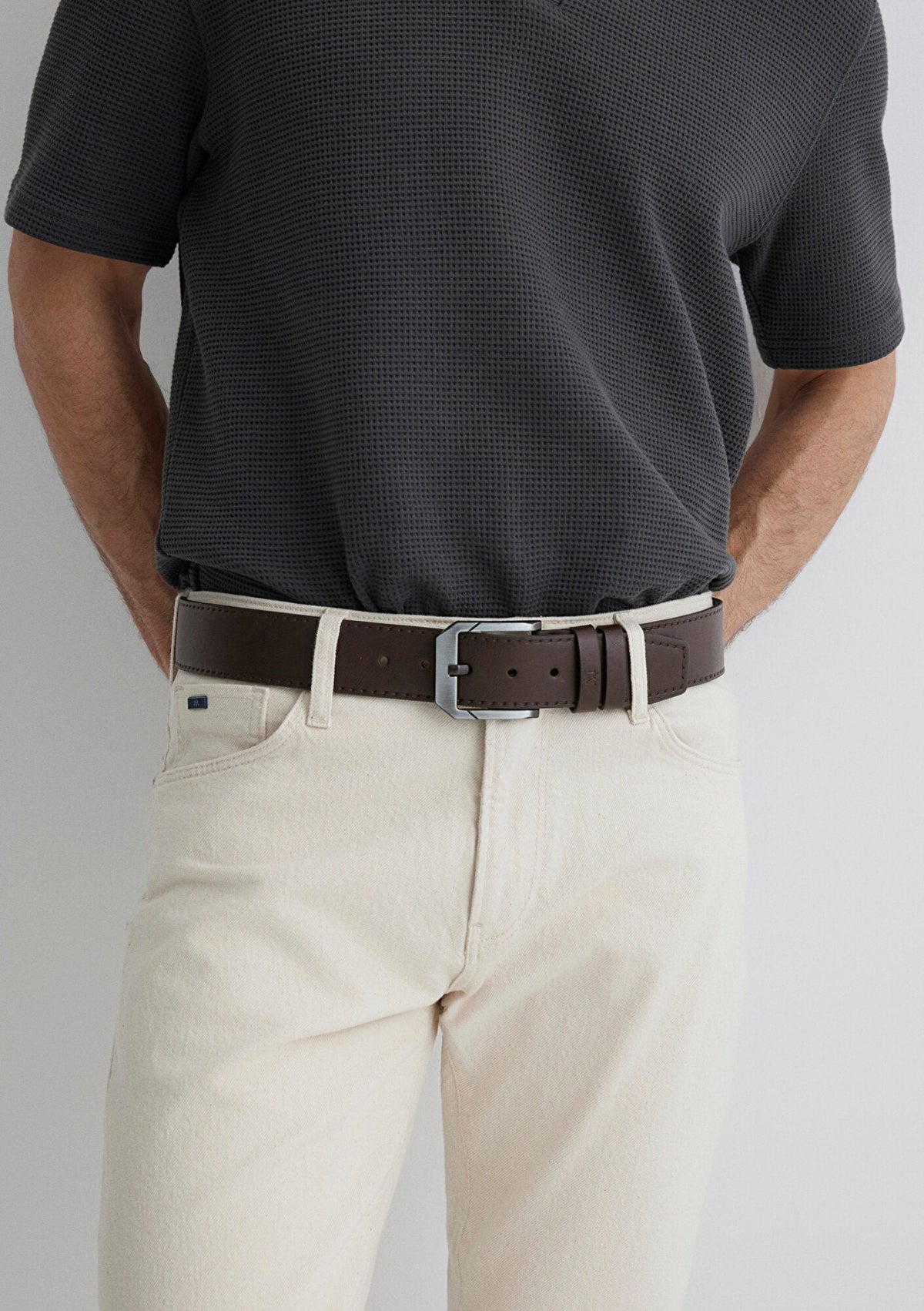 Brown Faux Leather Belt