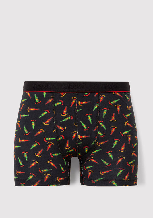 Printed Black Boxers