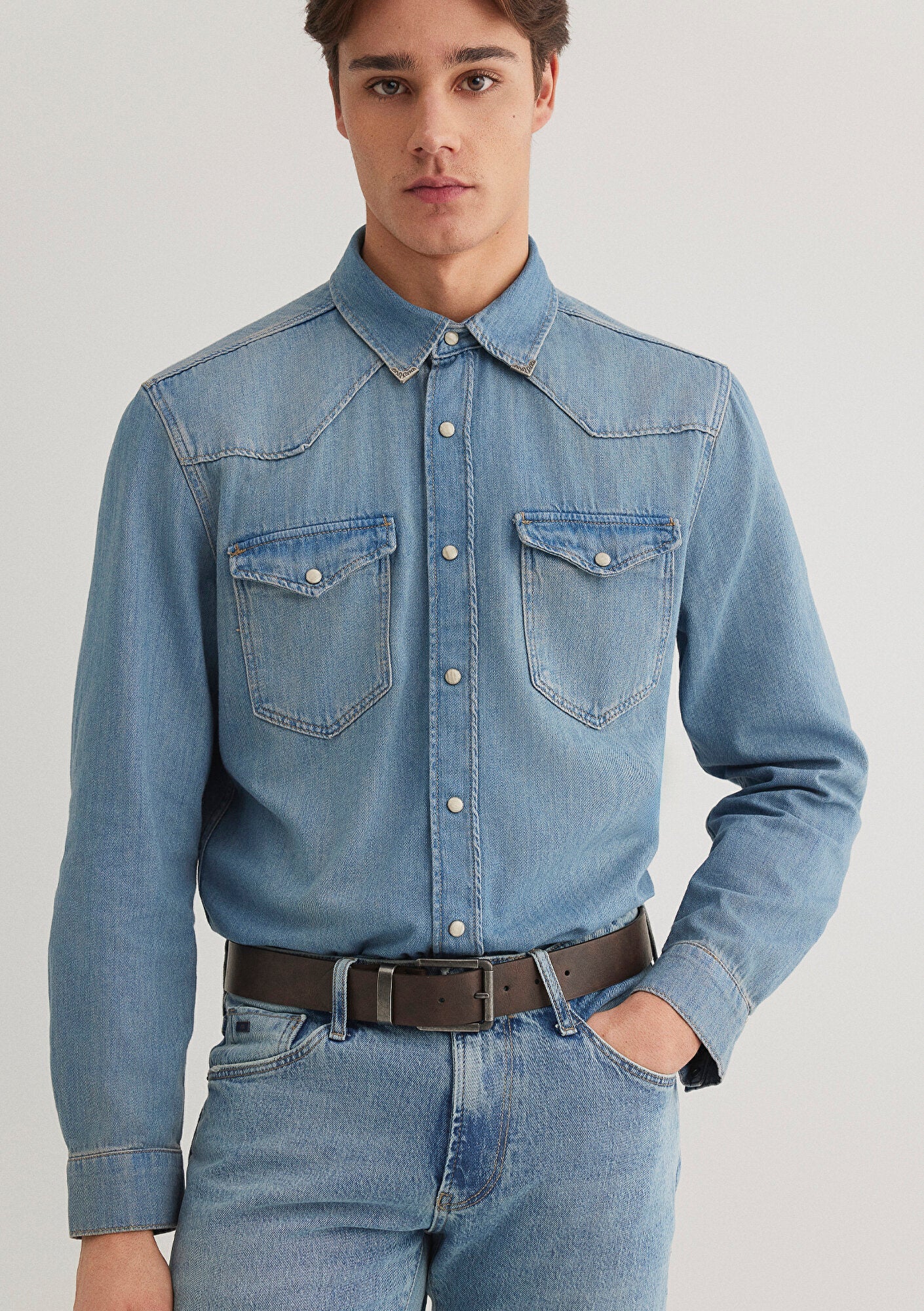 Brown Faux Leather Belt