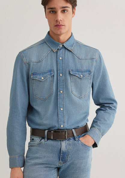 Brown Faux Leather Belt