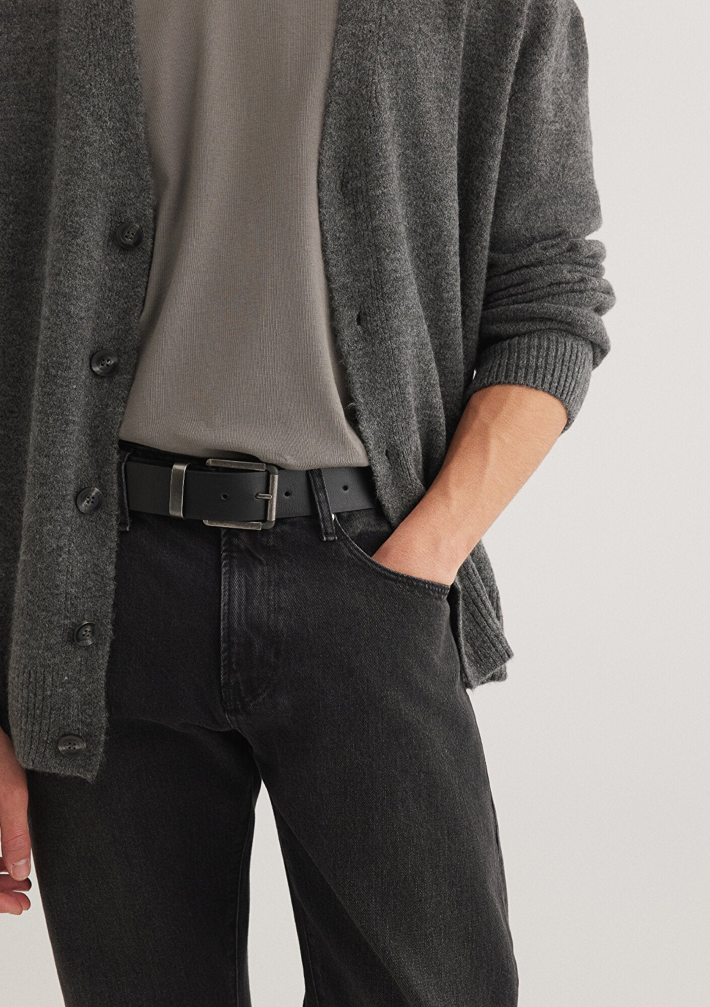 Black Faux Leather Belt