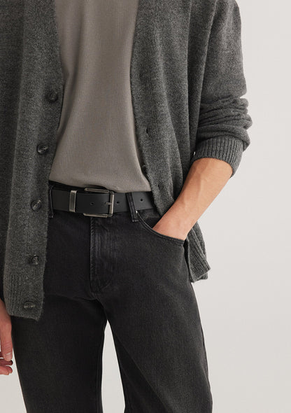 Black Faux Leather Belt