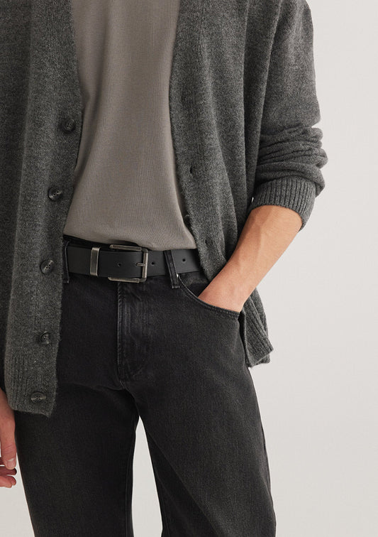 Black Faux Leather Belt