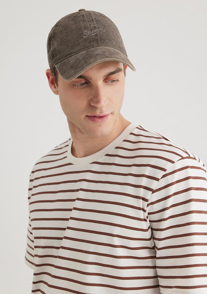 Embroidered Khaki Cap