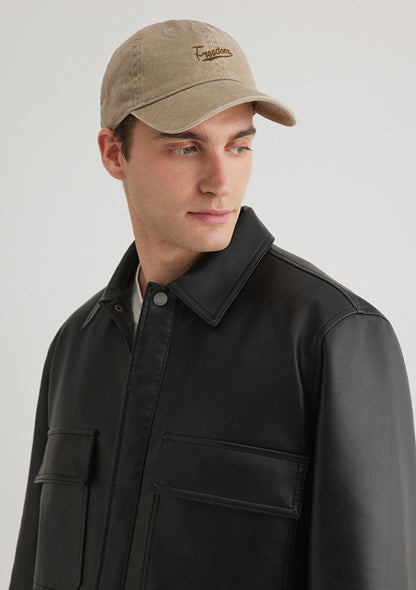 Embroidered Beige Cap