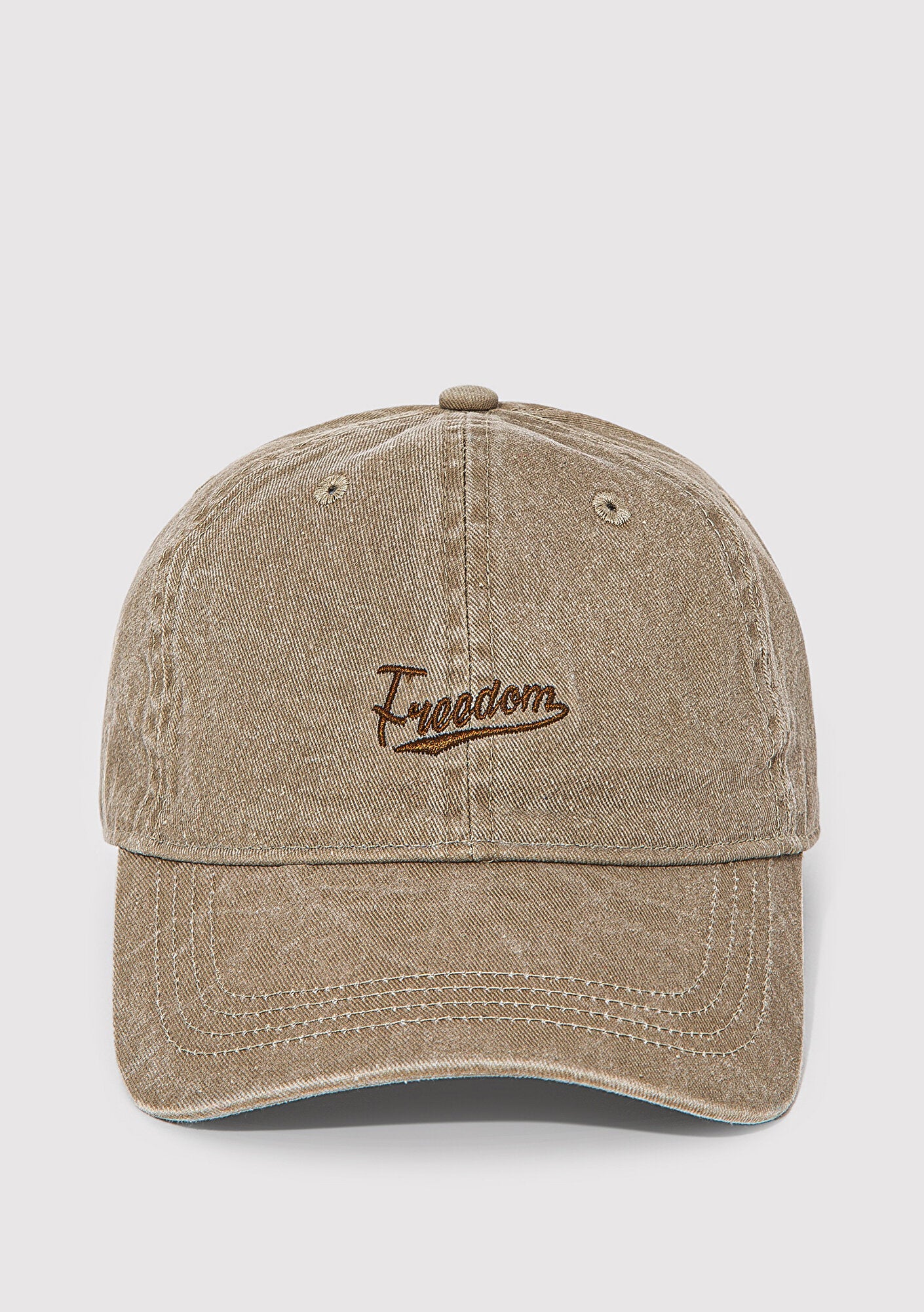 Embroidered Beige Cap