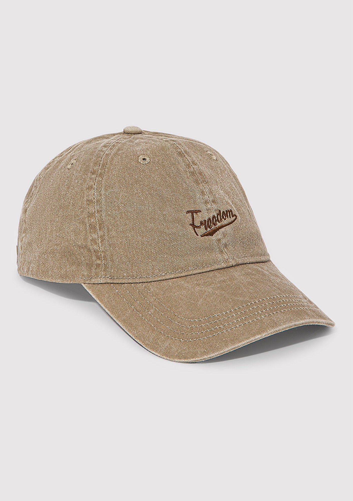 Embroidered Beige Cap
