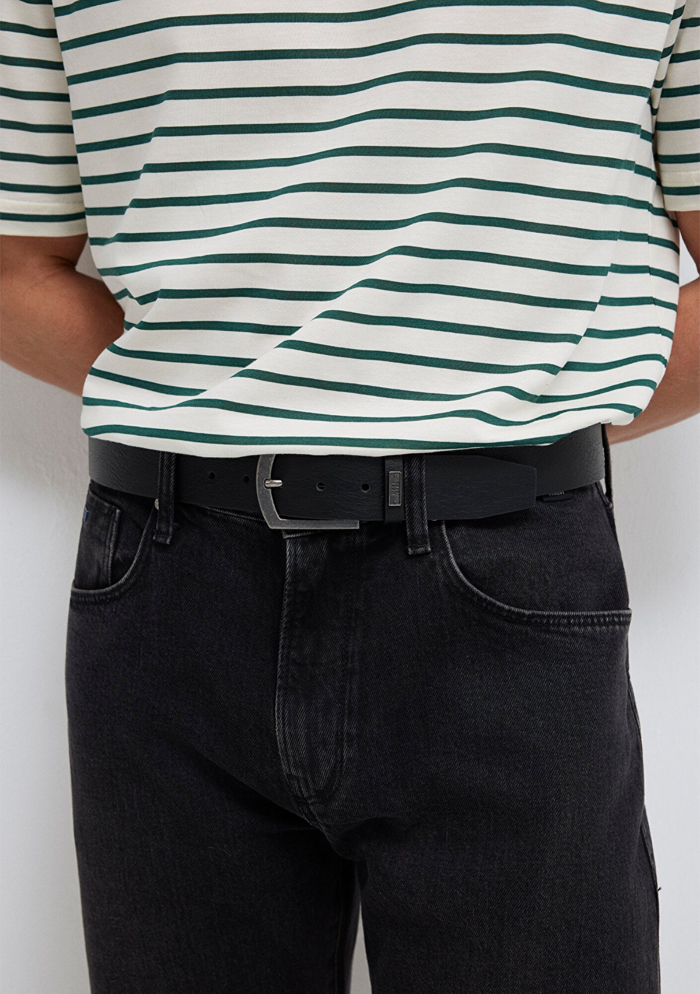 Black Faux Leather Belt