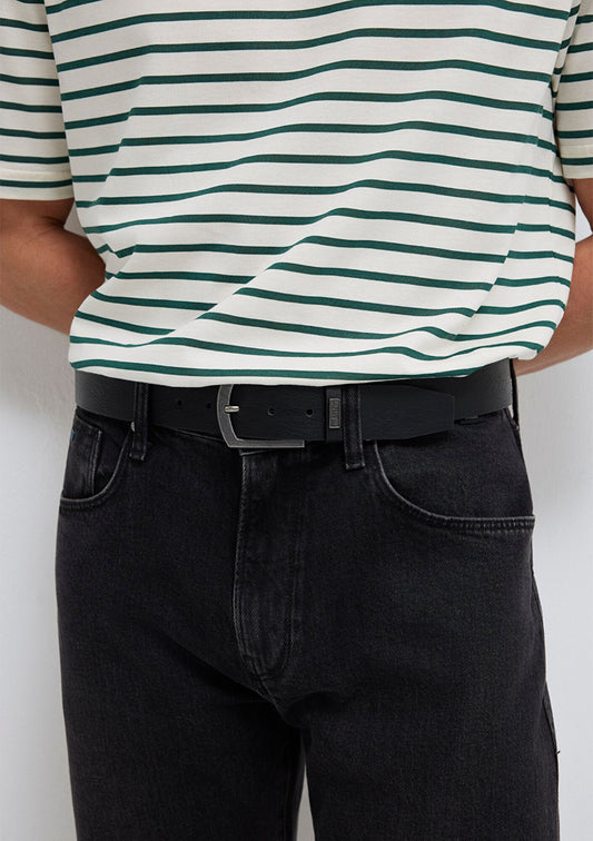 Black Faux Leather Belt