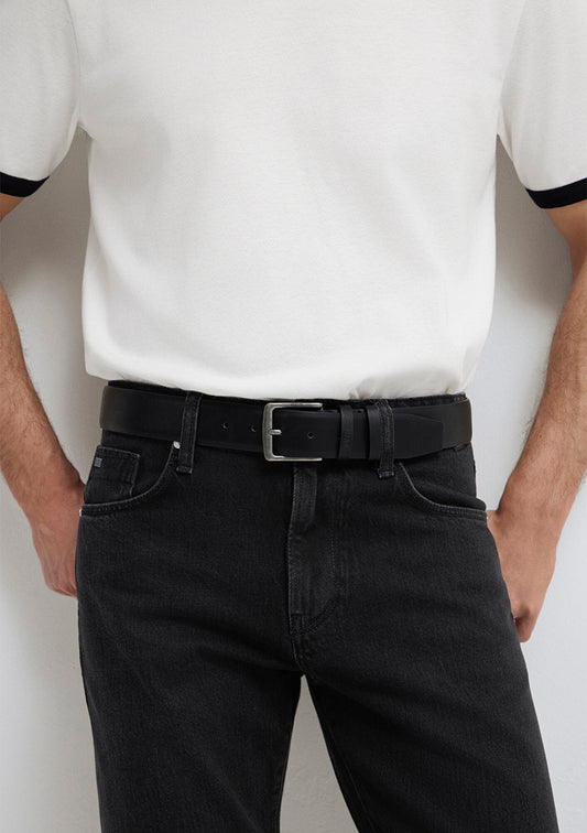 Black Faux Leather Belt