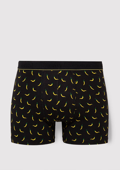 Peppers Printed Black Boxers
