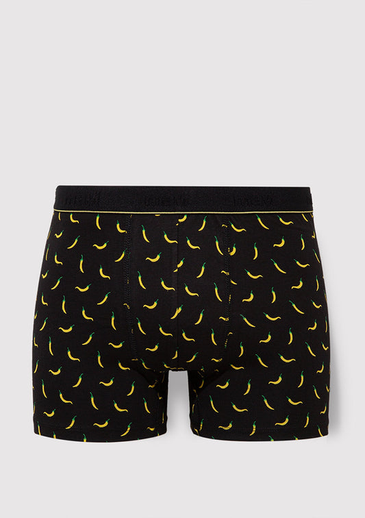 Peppers Printed Black Boxers