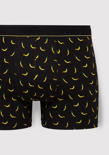Peppers Printed Black Boxers