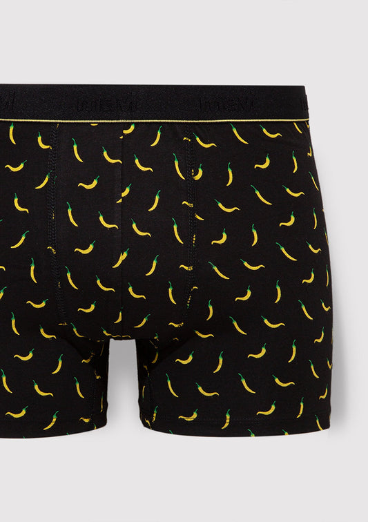 Peppers Printed Black Boxers